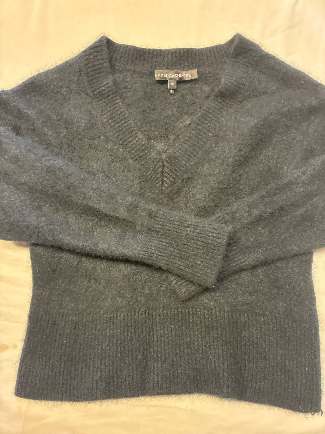 Nakedcashmere 100% Cashmere V-Neck Sweater Black Size Xs